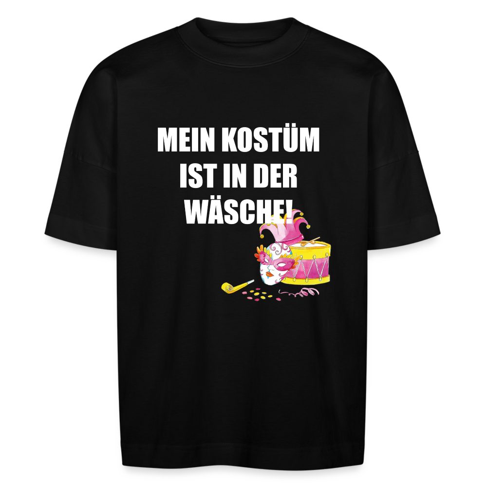 Unisex „Mein Kostüm ist in der Wäsche“ Oversize  T-Shirt –  Karnevalsnotfall Notfallkostüm Karneval Kostüm